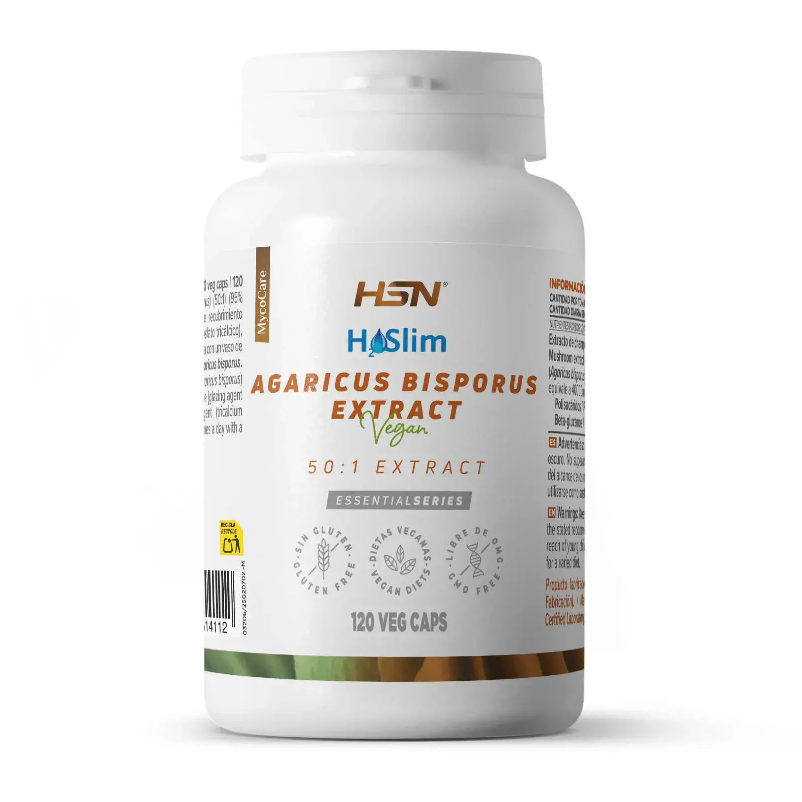 EXTRACTO DE AGARICUS BISPORUS (H2O SLIM®) 400mg - 120 veg caps