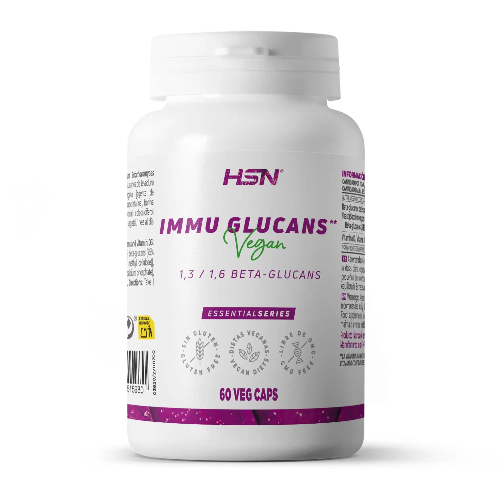 INMU GLUCANOS (1,3/1,6 BETA-GLUCANOS) (WELLMUNE®) 250mg - 60 veg caps