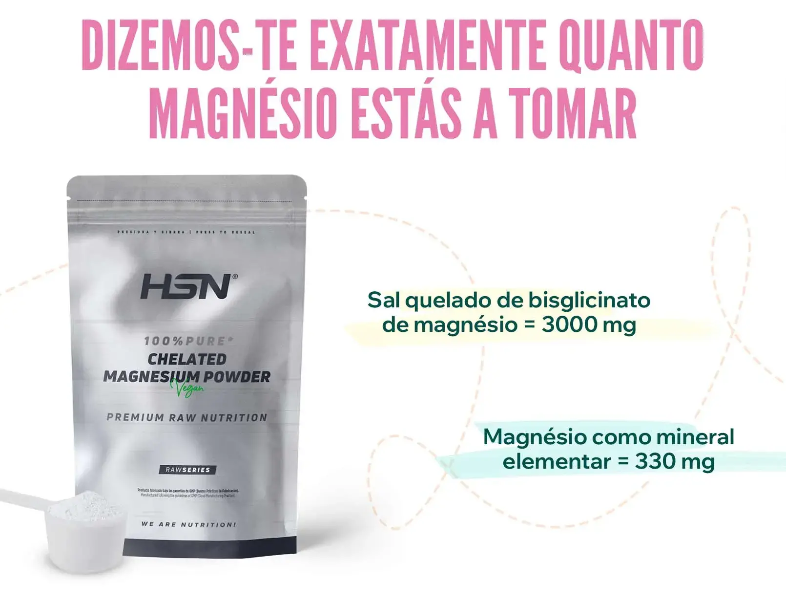 Fplus 3 bisglicinato de magnesio em po