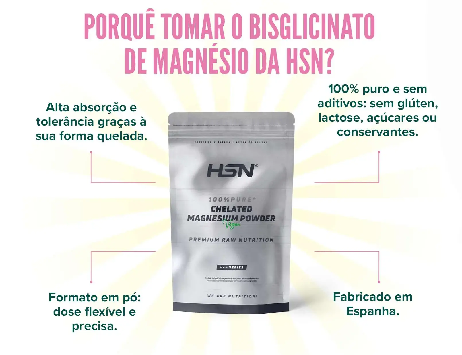 Fplus 5 bisglicinato de magnesio em po