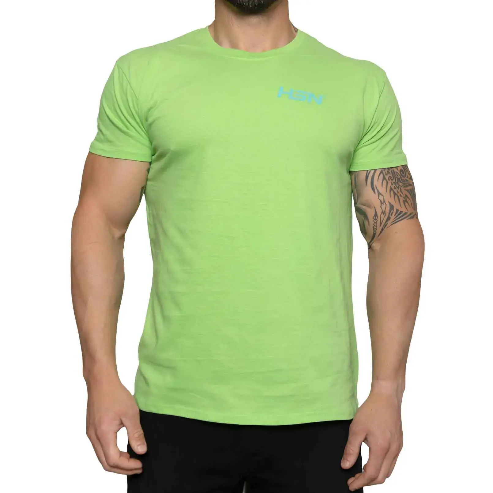 CAMISETA HSN ALGODÓN VERDE - LOGO AZUL M