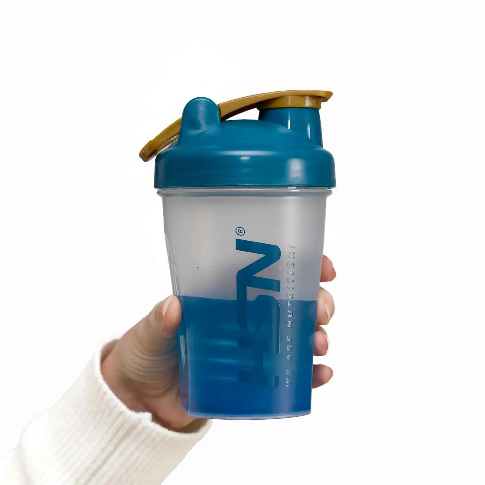 SHAKER HSN WE ARE NUTRITION! BOLA MEZCLADORA 400ml TRANSPARENTE Y AZUL