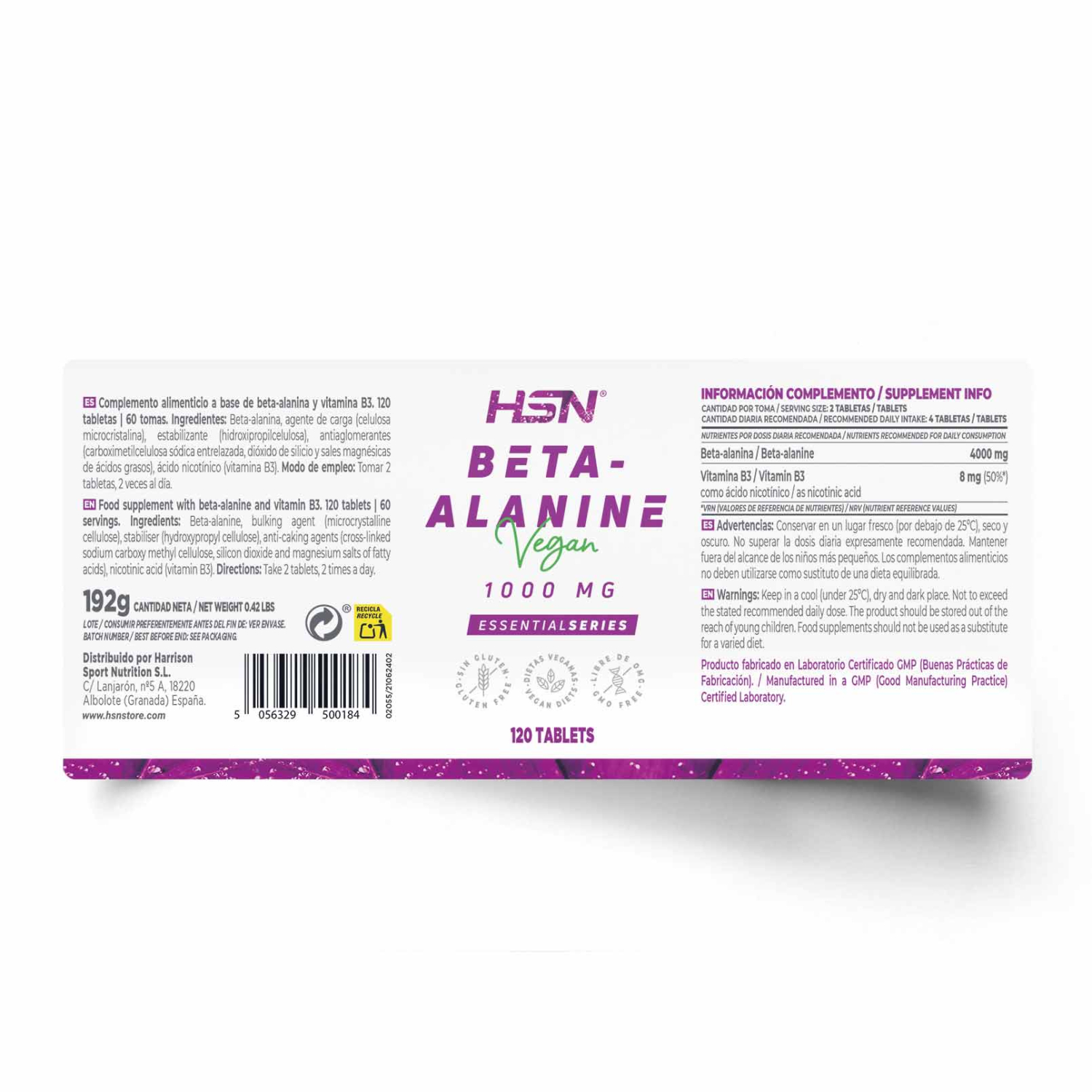 Beta-alanina 1000mg - 120 tabs, foto 2