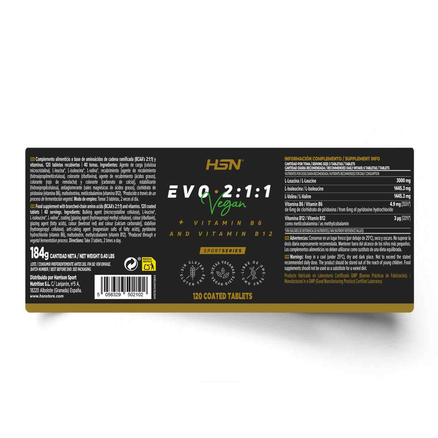 Evo 2:1:1 (BCAA's 2:1:1 + vitaminas B6 y B12) - 120 tabs, foto 2