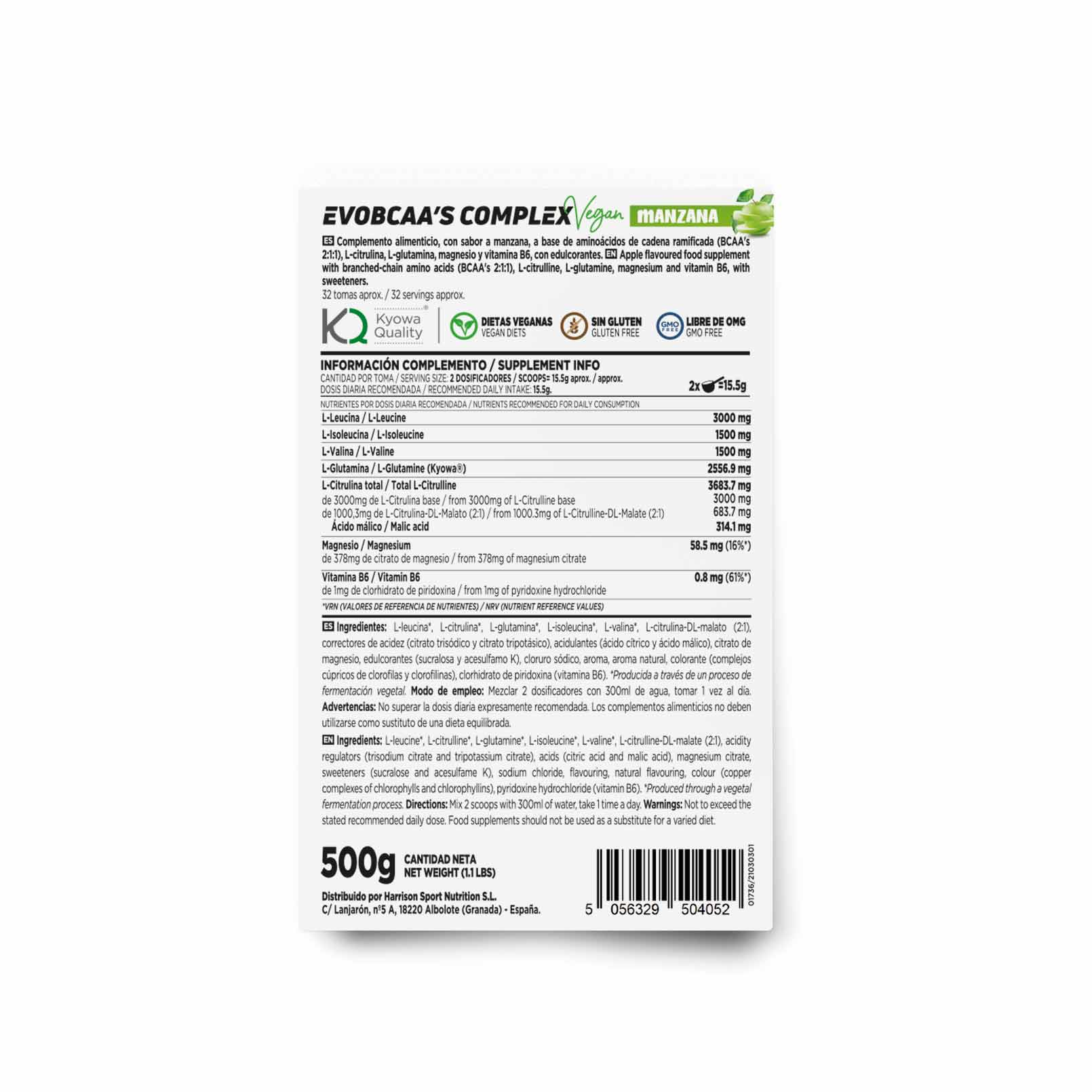 EvoBCAA's complex en polvo 500g, foto 2
