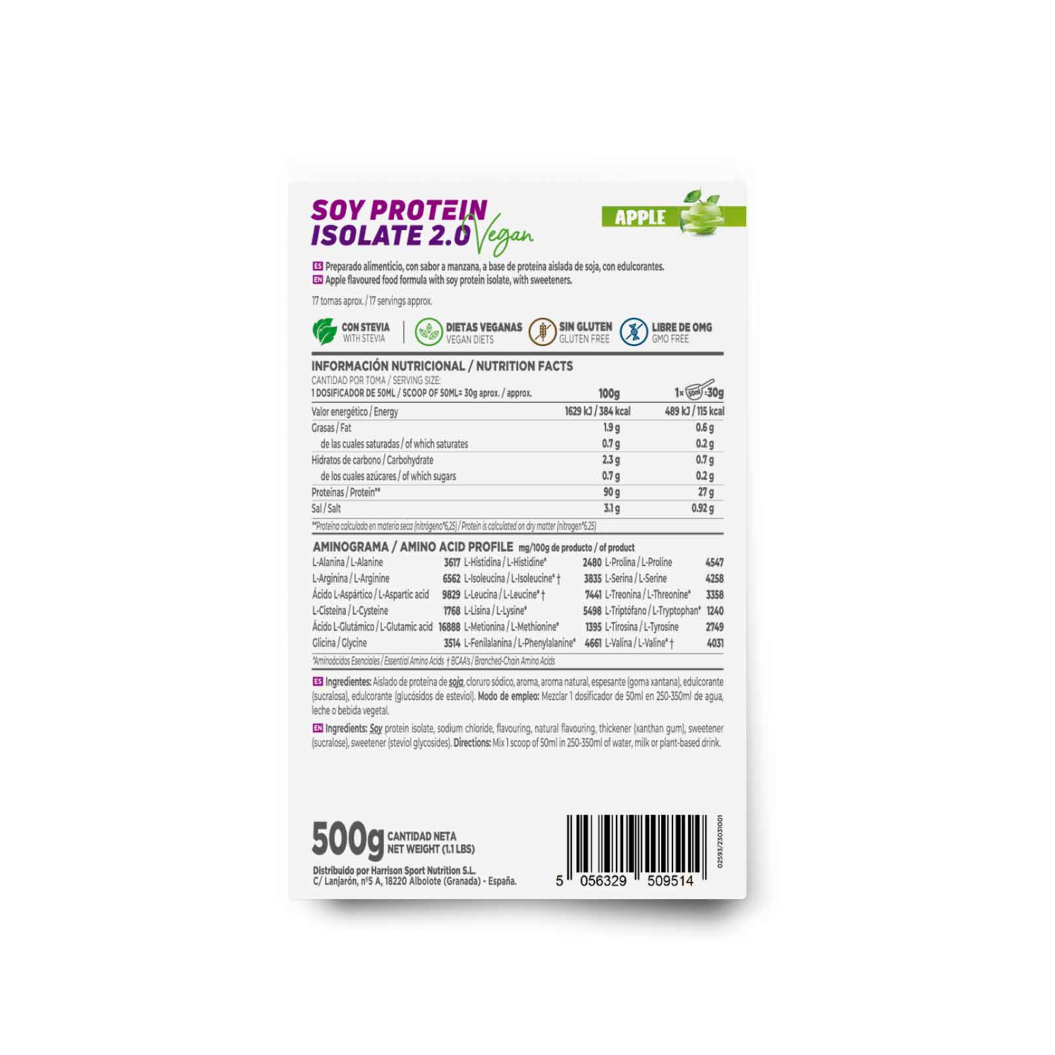 Proteína de soja aislada 2.0 500g, foto 2