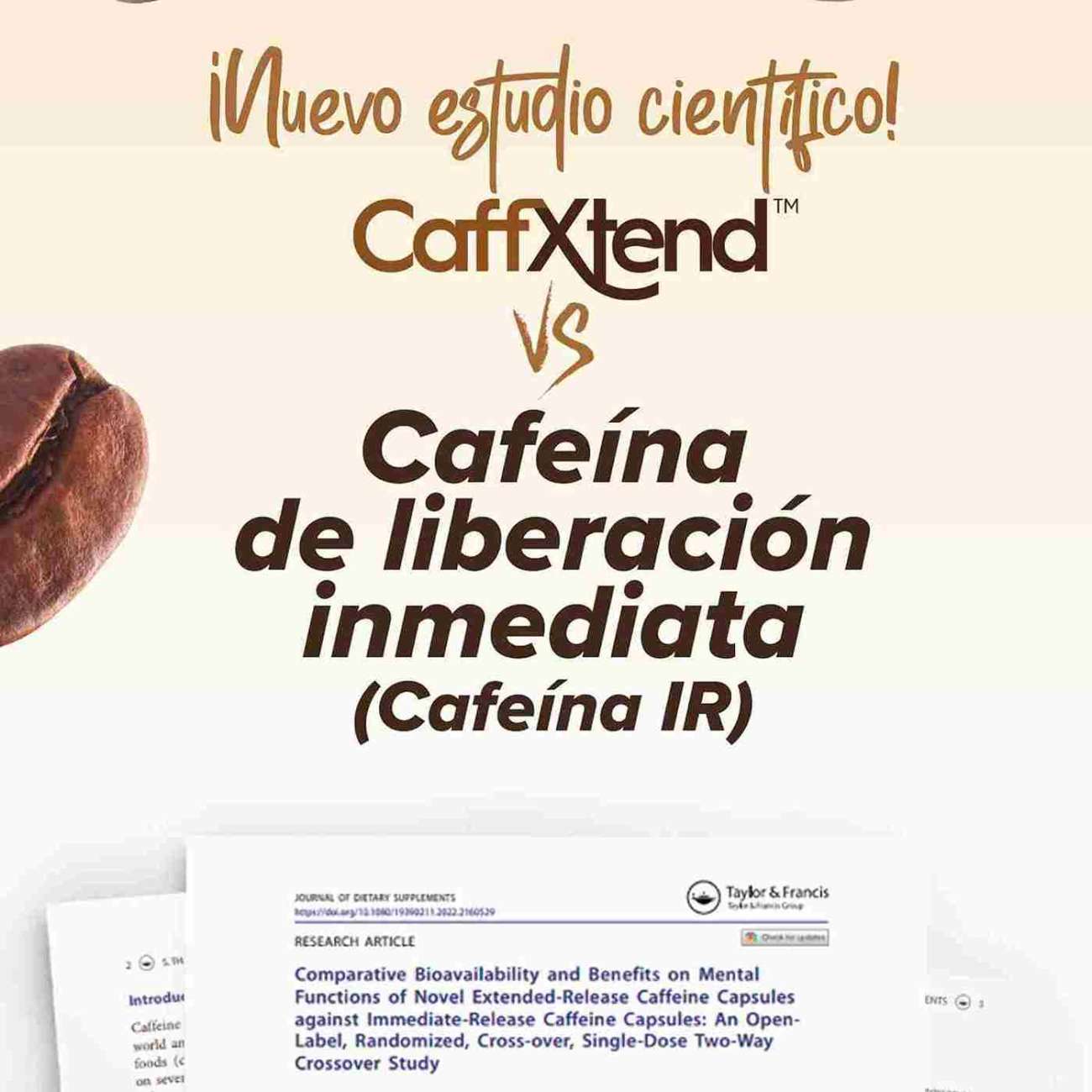 Cafeína de liberación prolongada (400mg CaffXtend™) - 120 veg caps, foto 3