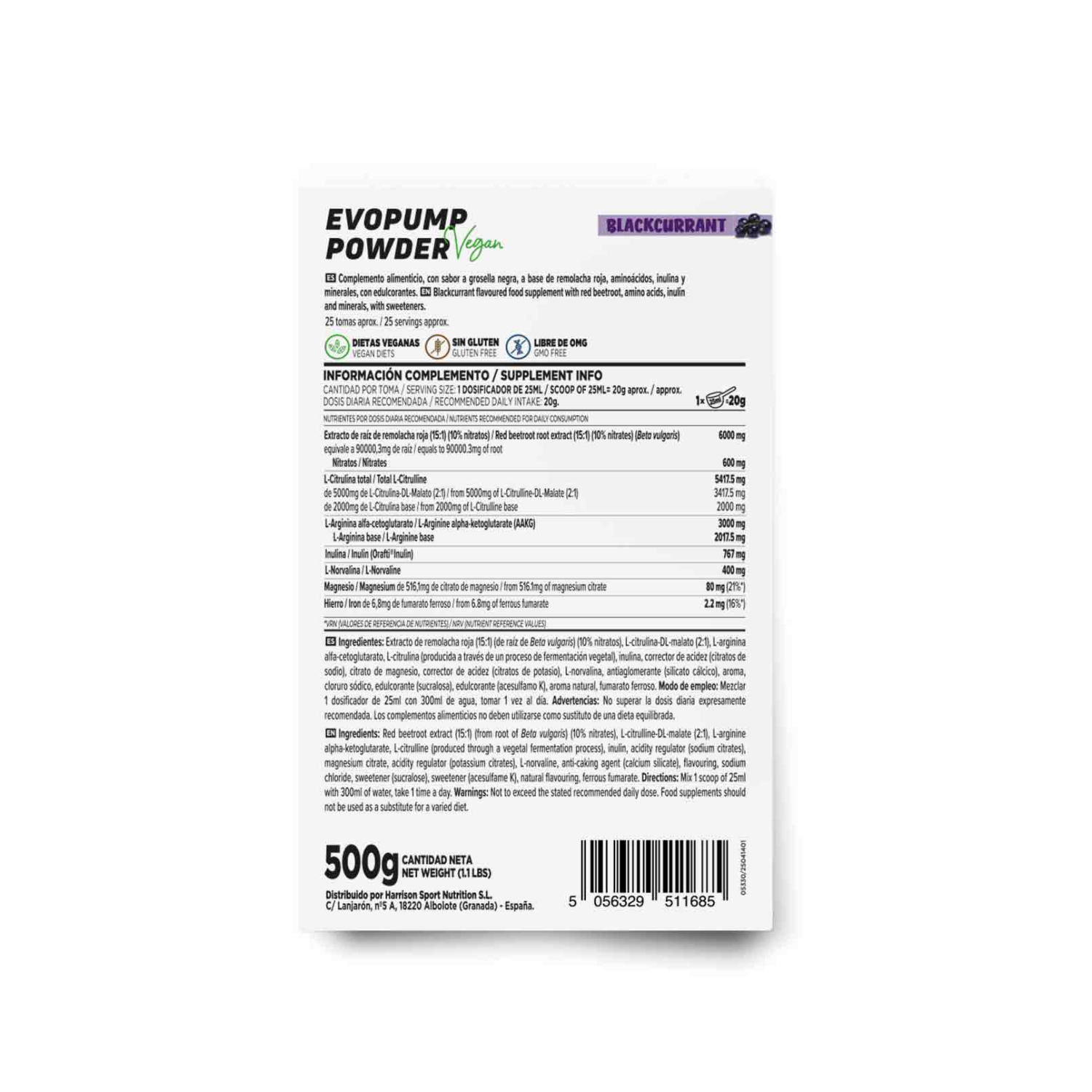 Evopump en polvo 500g, foto 2