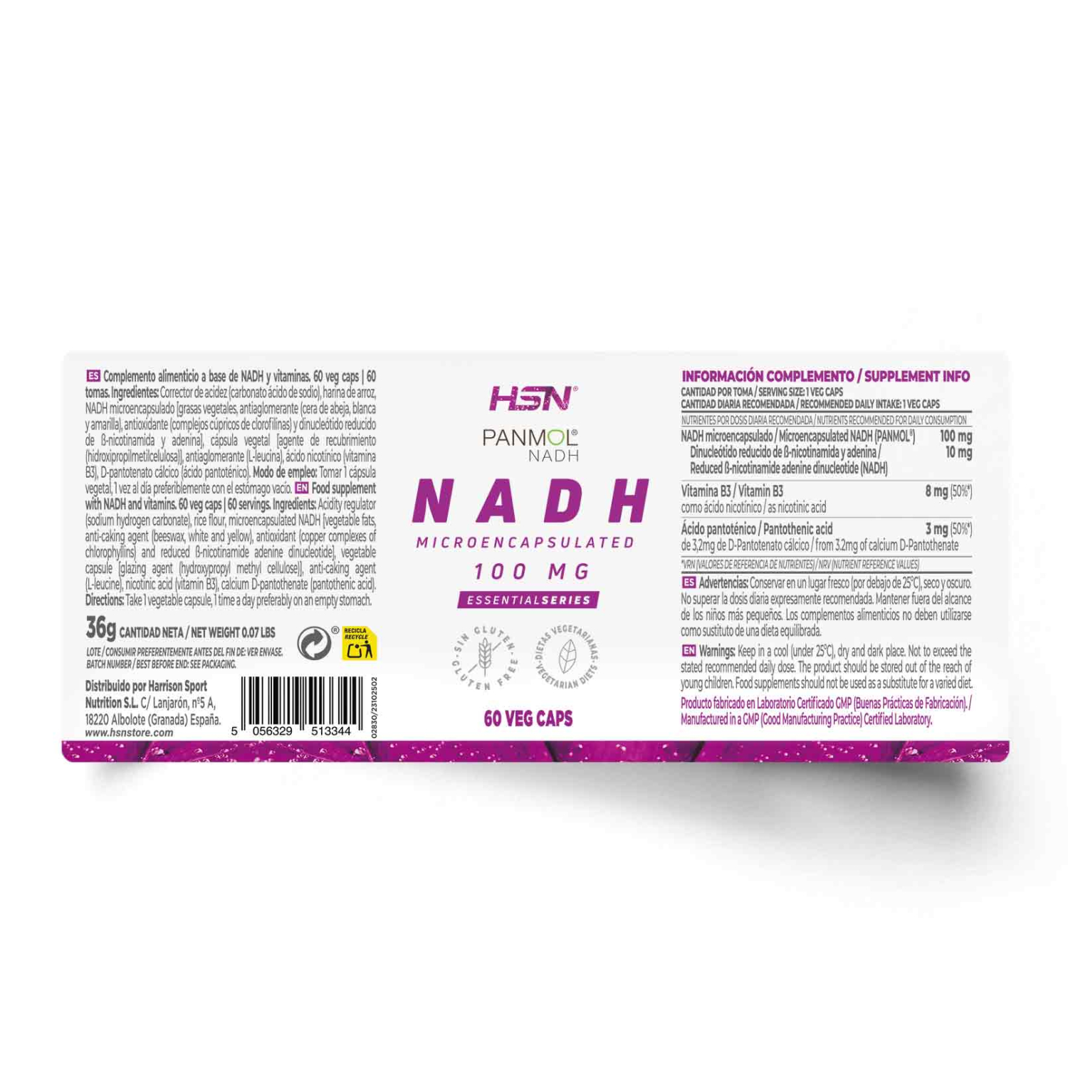 NADH microencapsulado 100mg (PANMOL®) - 60 veg caps, foto 2