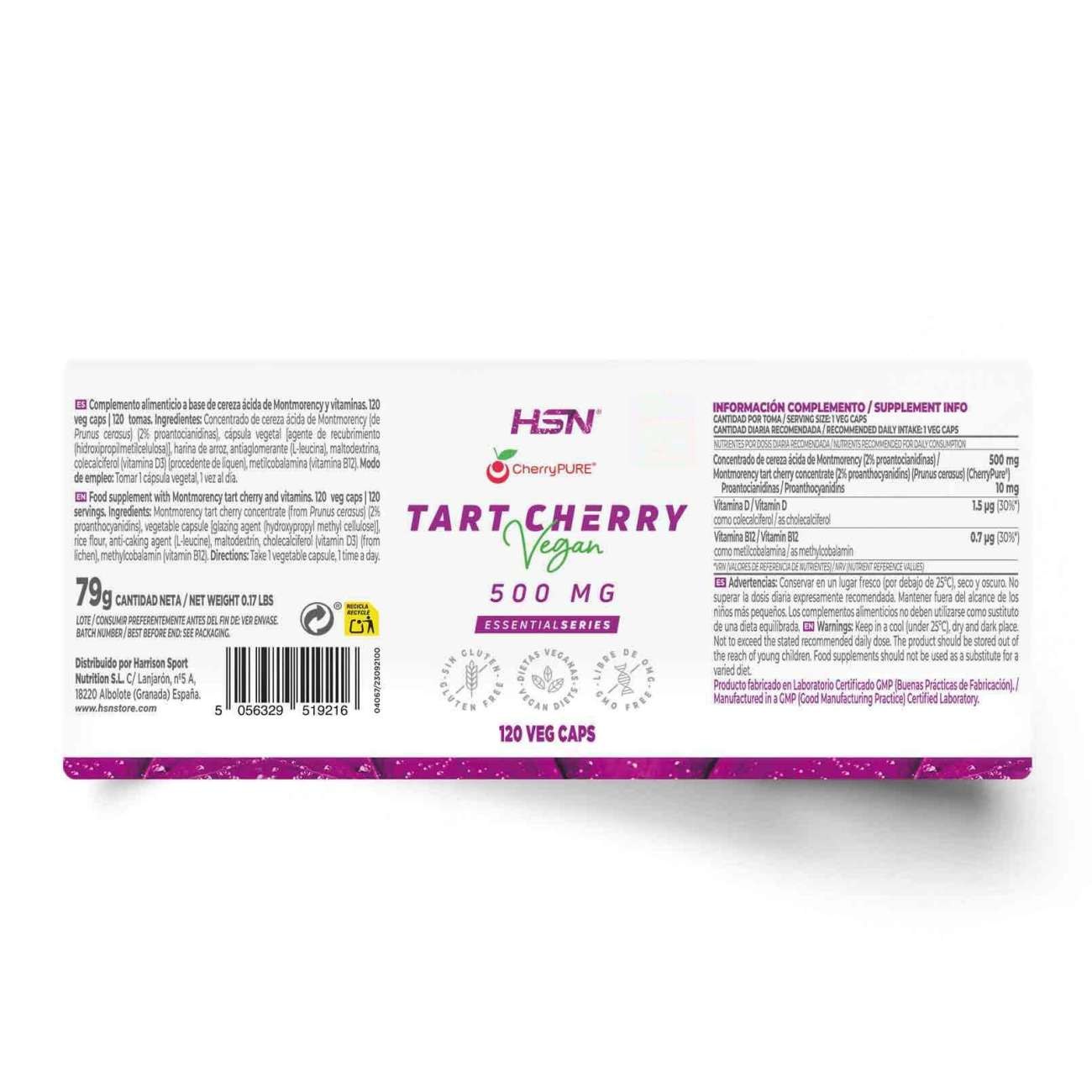 Tart cherry 500mg (CherryPURE®) - 120 veg caps, foto 2