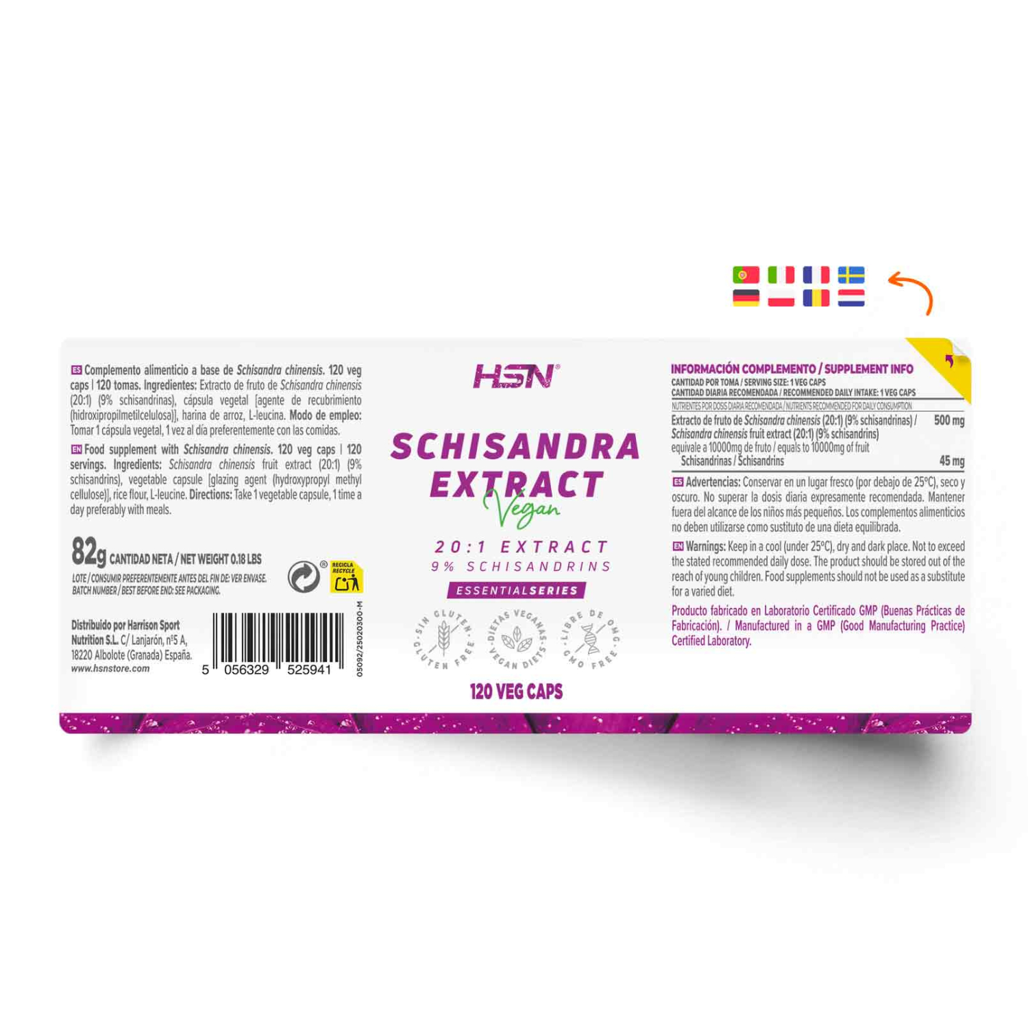 Extracto de schisandra chinensis (20:1) 500mg - 120 veg caps, foto 2