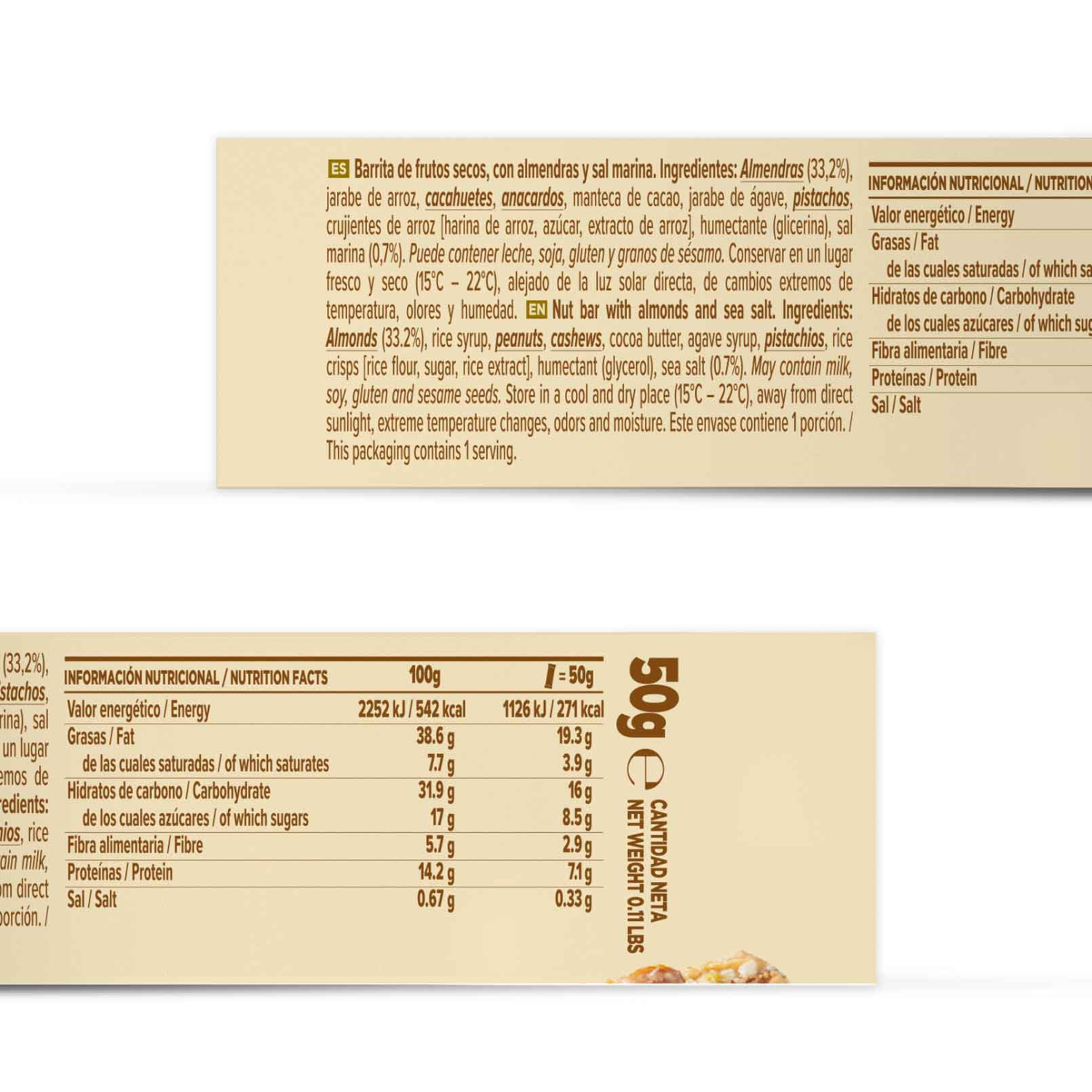 Salty almond energy bar 50g, foto 2