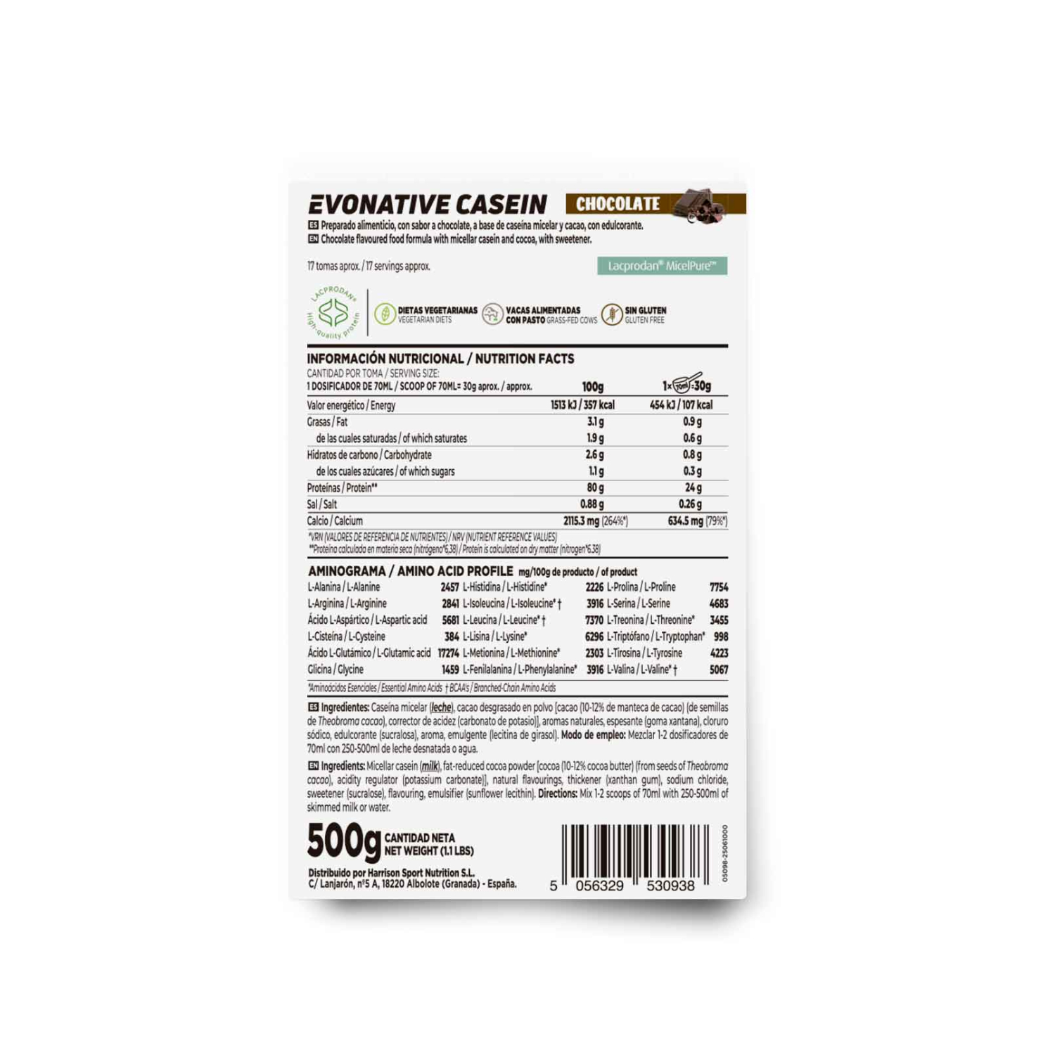 Evonative casein (Lacprodan® MicelPure™) 500g, foto 2