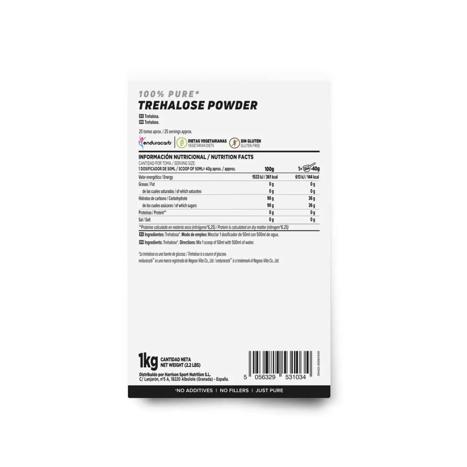 Trehalosa en polvo (enduracarb™) 1kg, foto 2