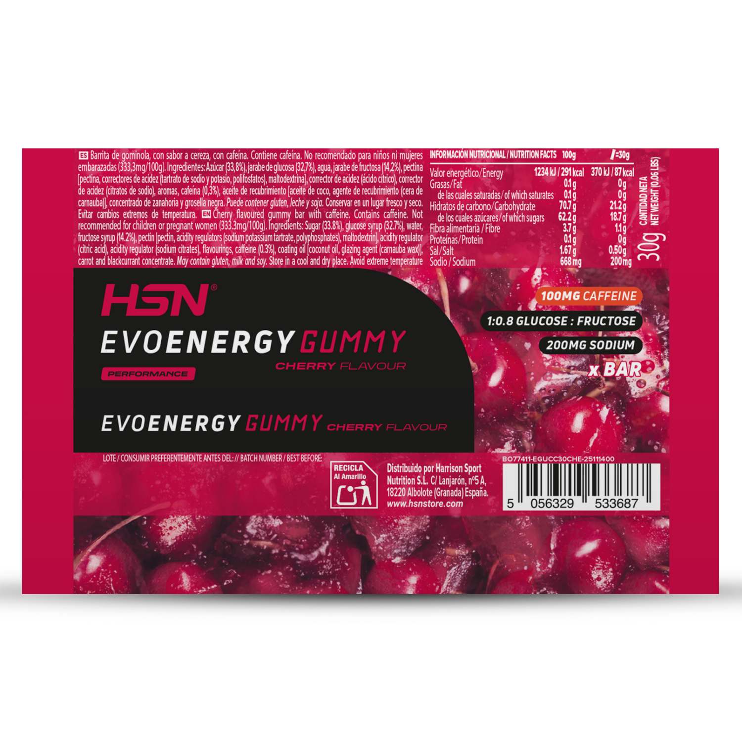 Evoenergy gummy bar con cafeína 30g, foto 2