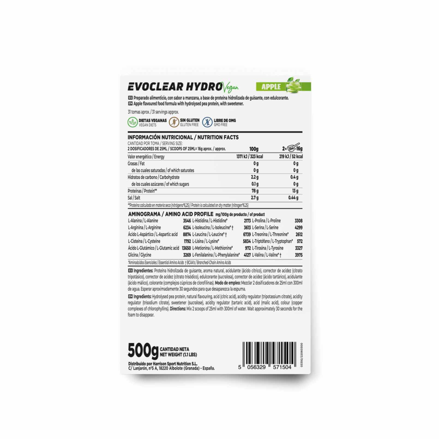 Evoclear hydro vegan 500g, foto 2