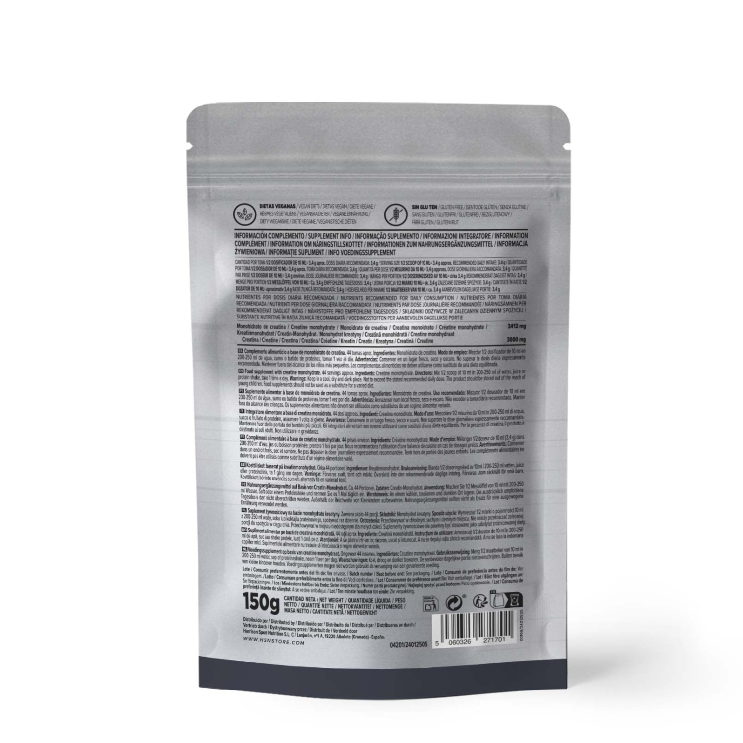 Creatina monohidrato en polvo (200 mesh) 150g, foto 2