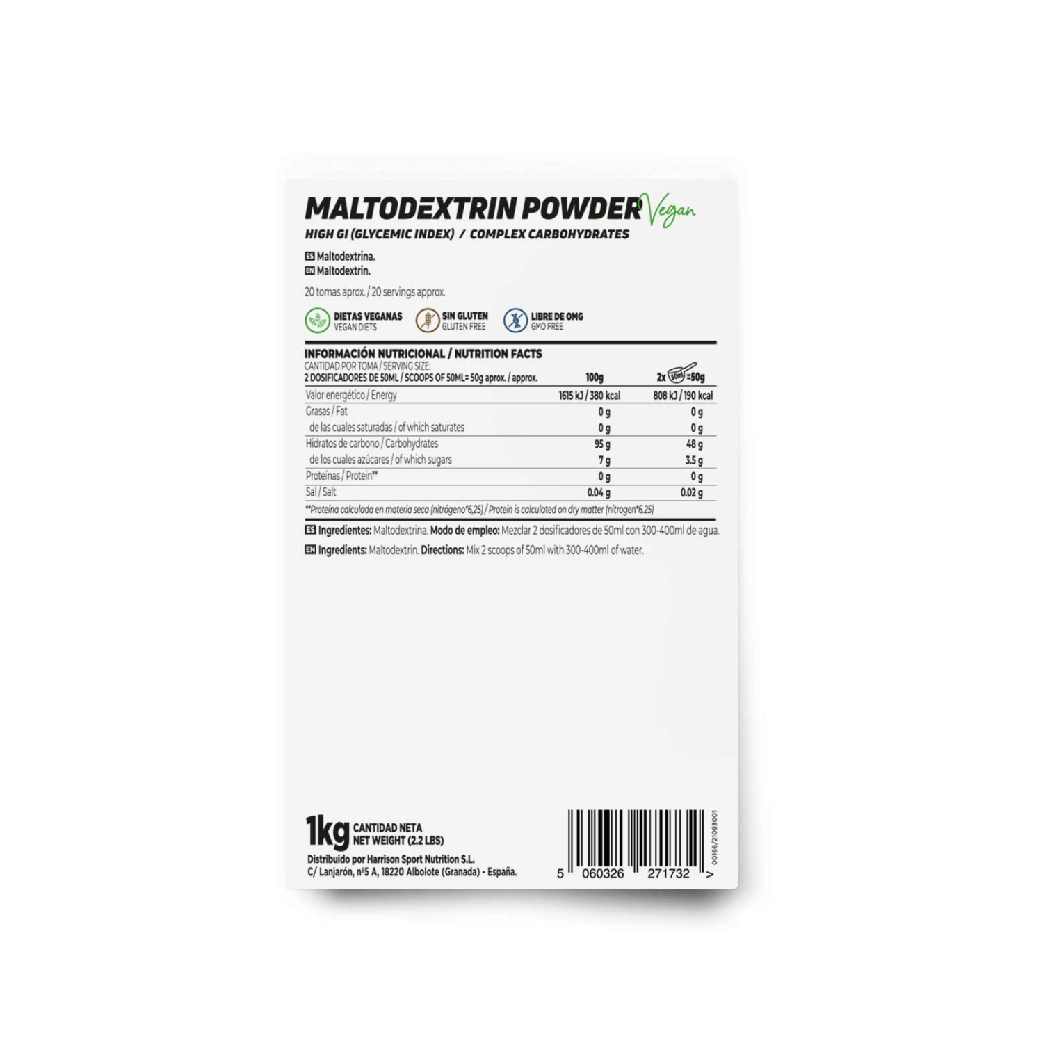 Maltodextrina en polvo 1kg, foto 2