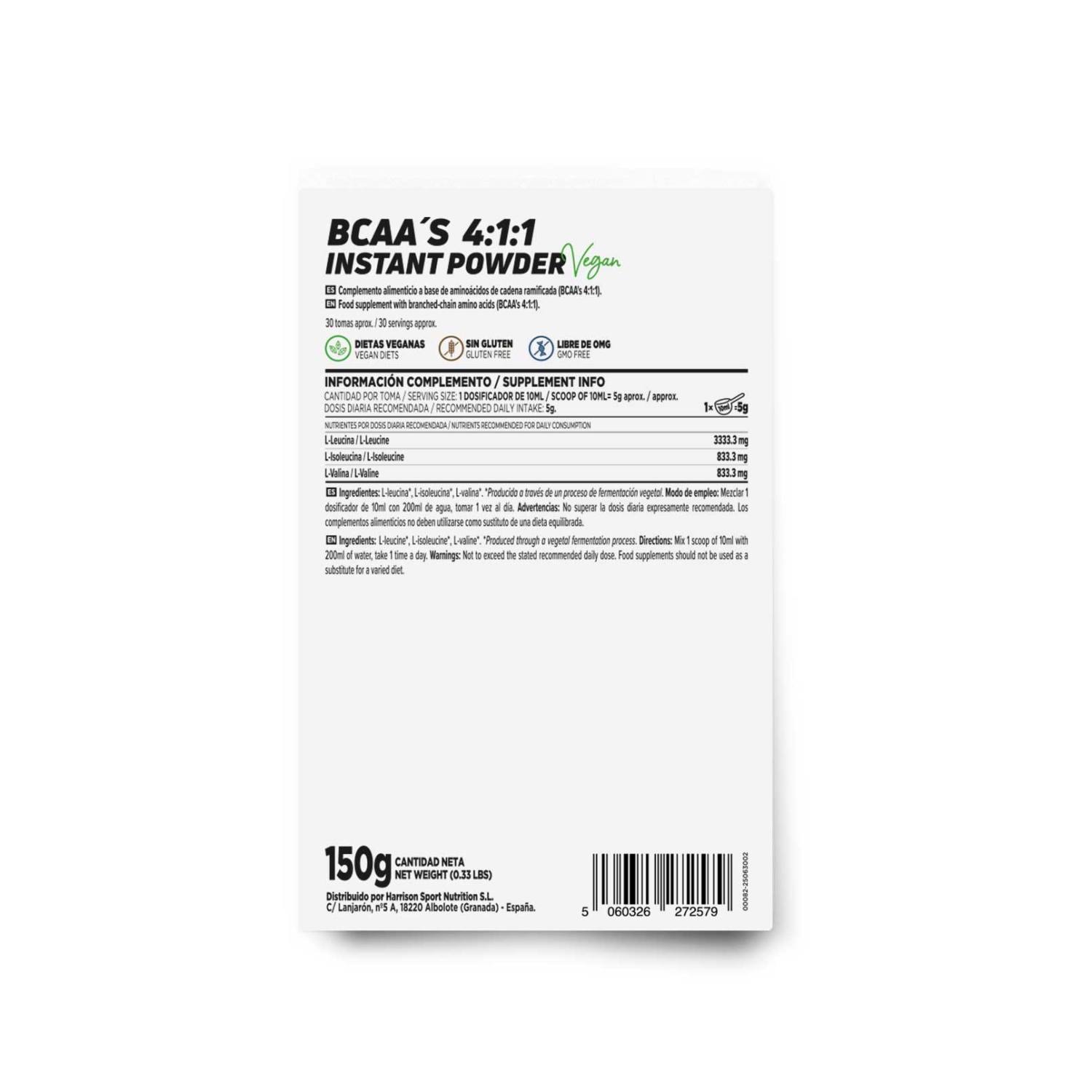 BCAA's instantáneo 4:1:1 2.0 150g, foto 2