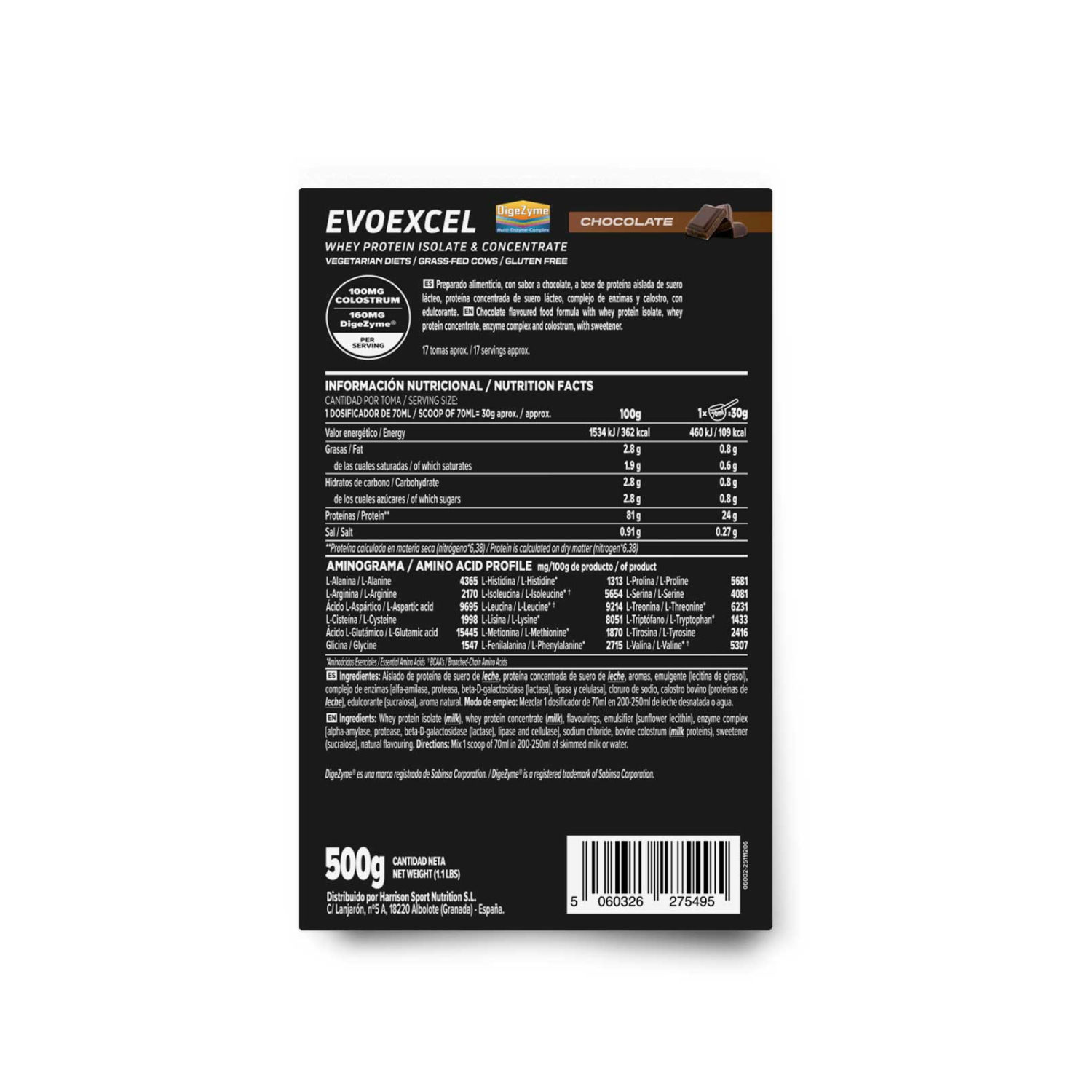 Evoexcel (whey protein isolate + concentrate) 500g, foto 2