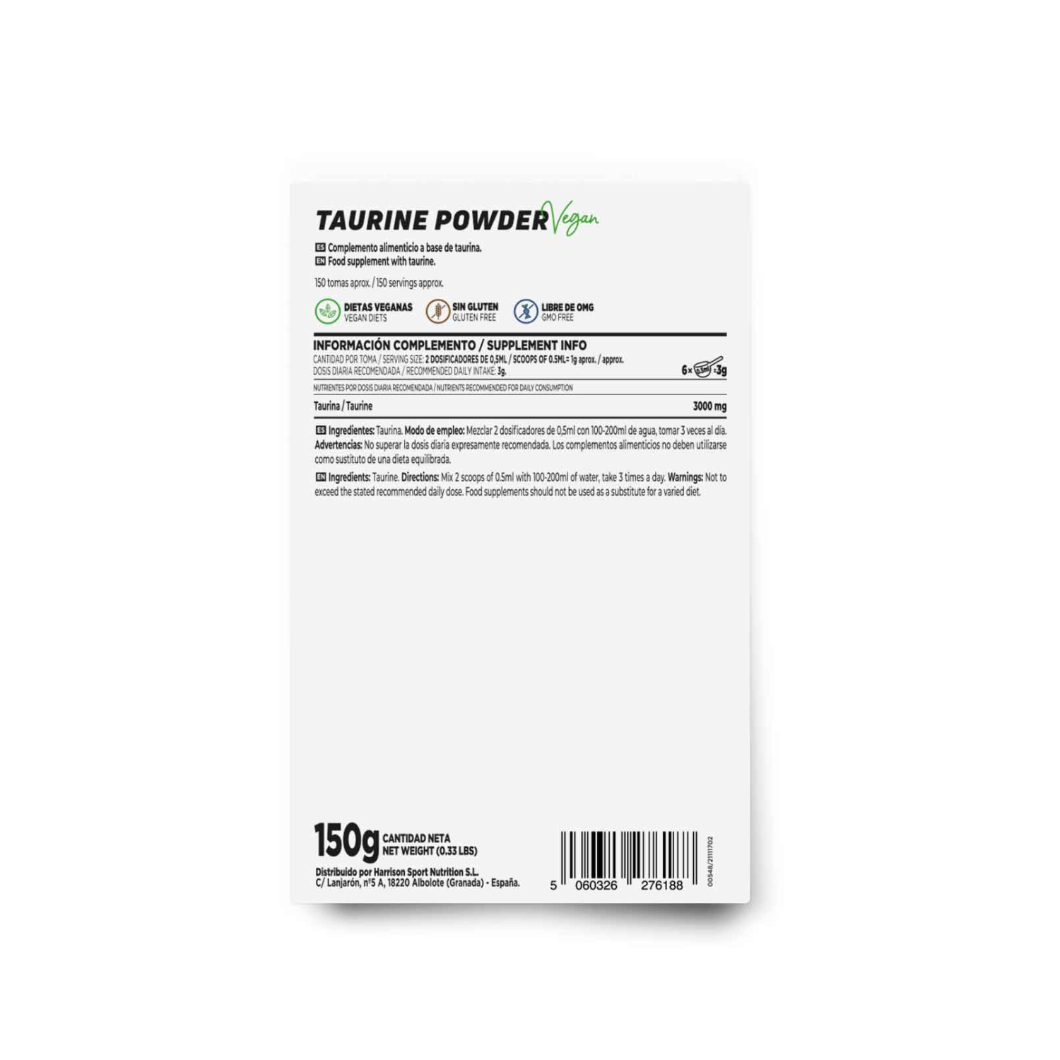 L-taurina en polvo 150g, foto 2