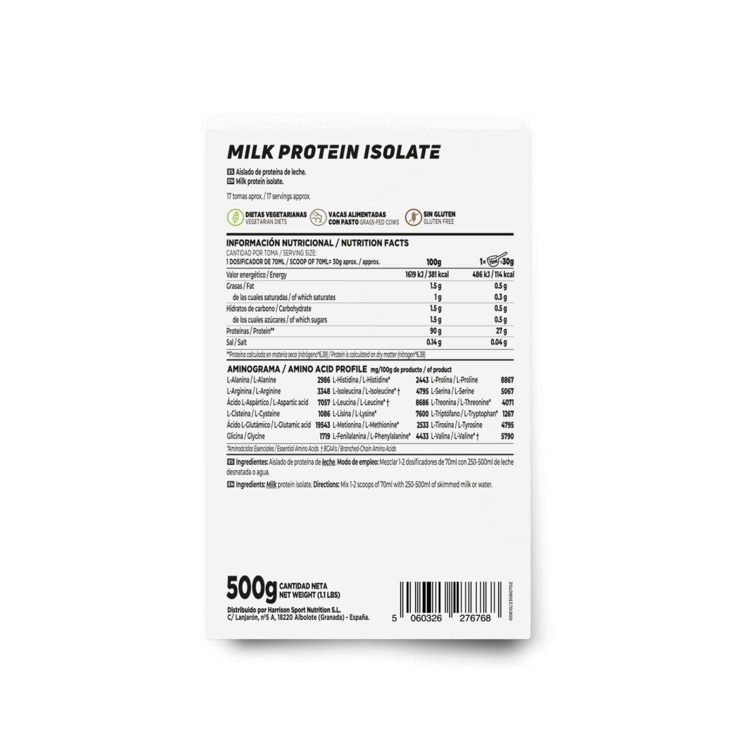 Aislado de proteína de leche 500g, foto 2