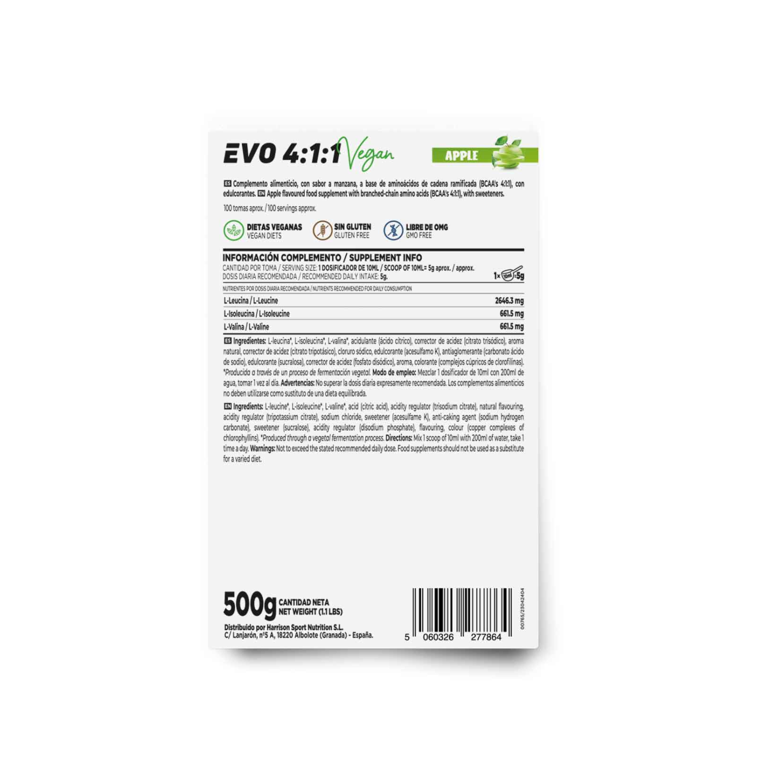 Evo 4:1:1 (BCAA's instantáneos) en polvo 500g, foto 2