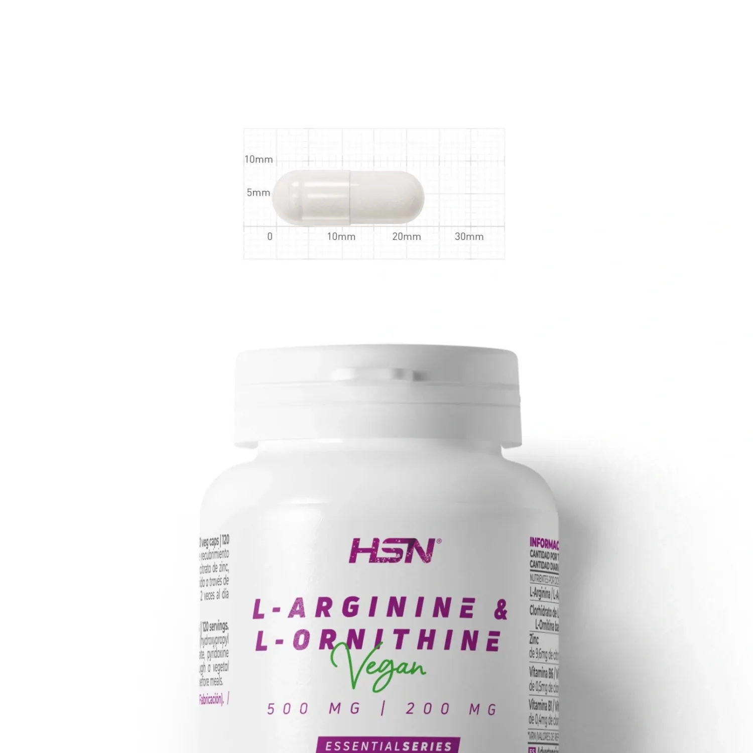 L-arginina + L-ornitina 500mg/200mg - 120 veg caps, foto 3