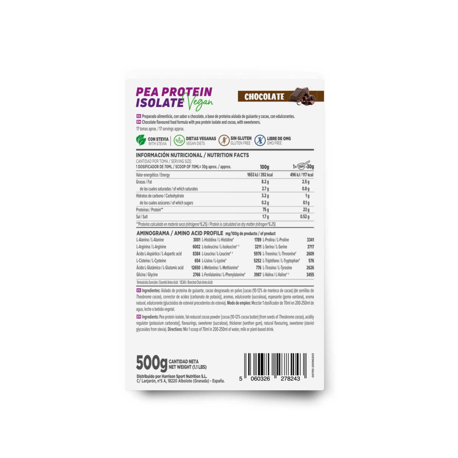 Proteína de guisante aislada 2.0 500g, foto 2