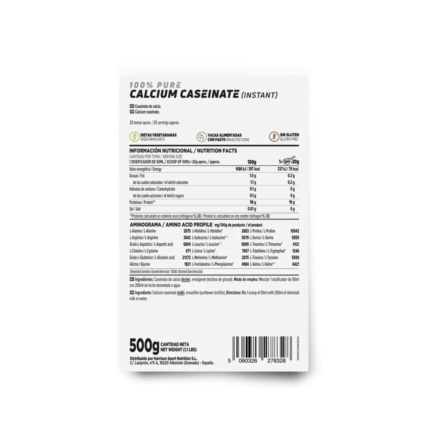 Caseinato de calcio 500g, foto 2