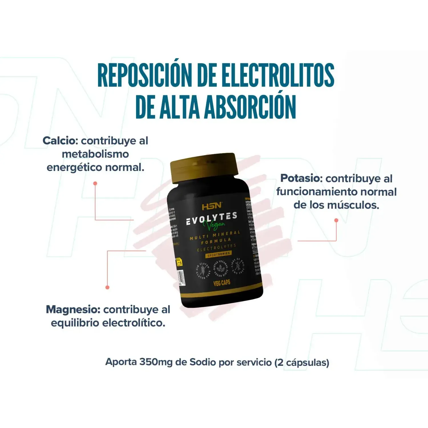Evolytes (sales de electrolitos) - 120 veg caps, foto 3