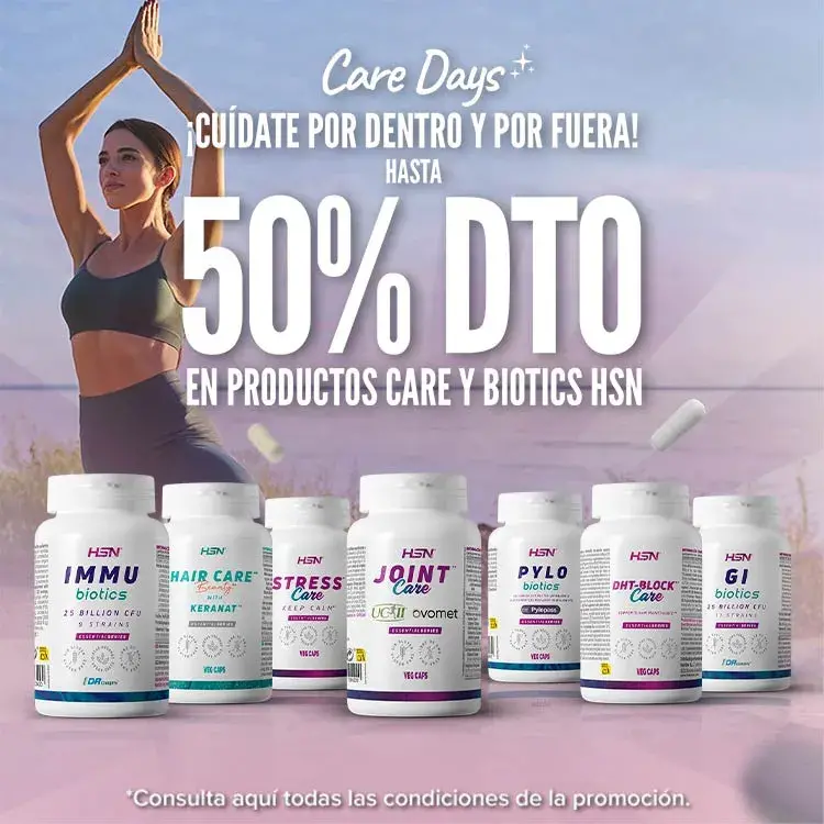 Hasta 50% DTO en Productos Care y Biotics HSN