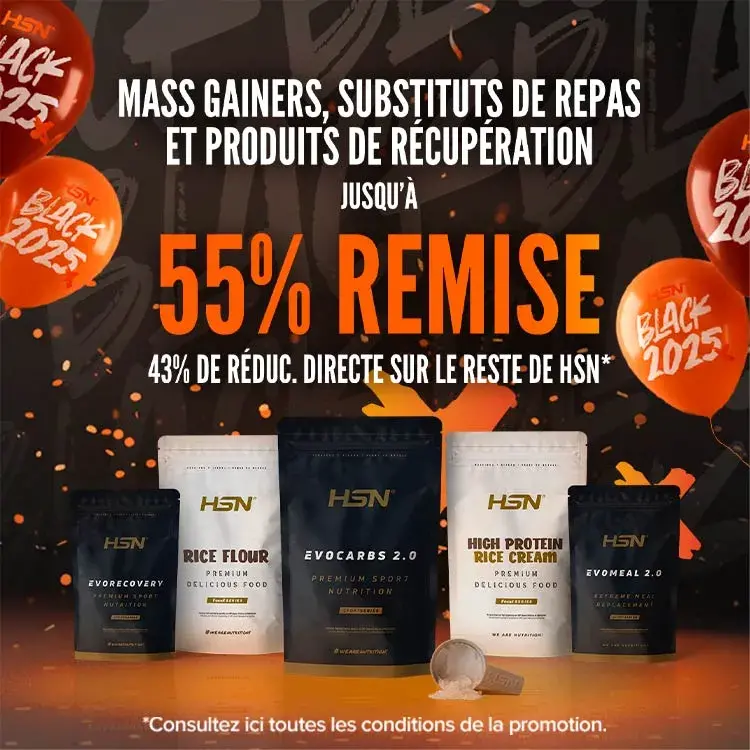 Jusqu’à 55% de Réduc. sur les Mass gainers, Substituts de Repas et Produits de Récupération