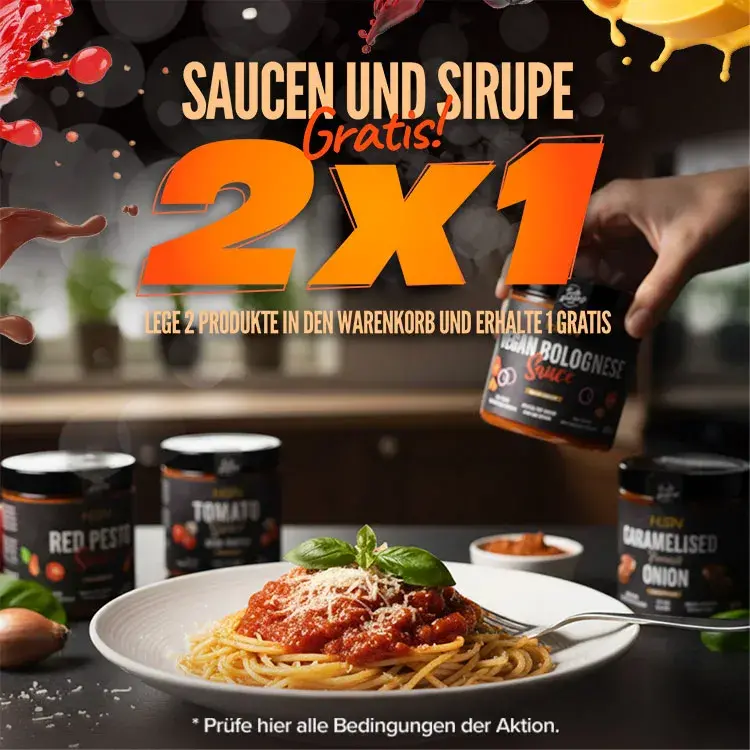 2 x 1 auf Saucen und Sirupe