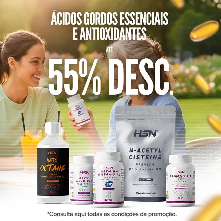  Até 55% Desc. em Ácidos Gordos Essenciais e Antioxidantes