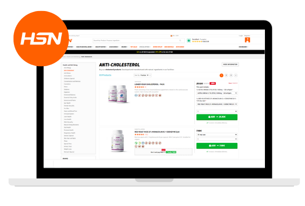 HSN cholesterol-lower products