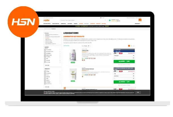Liquidation de produits HSN