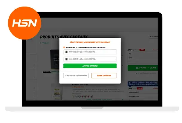 Obtenir produit avec cadeau