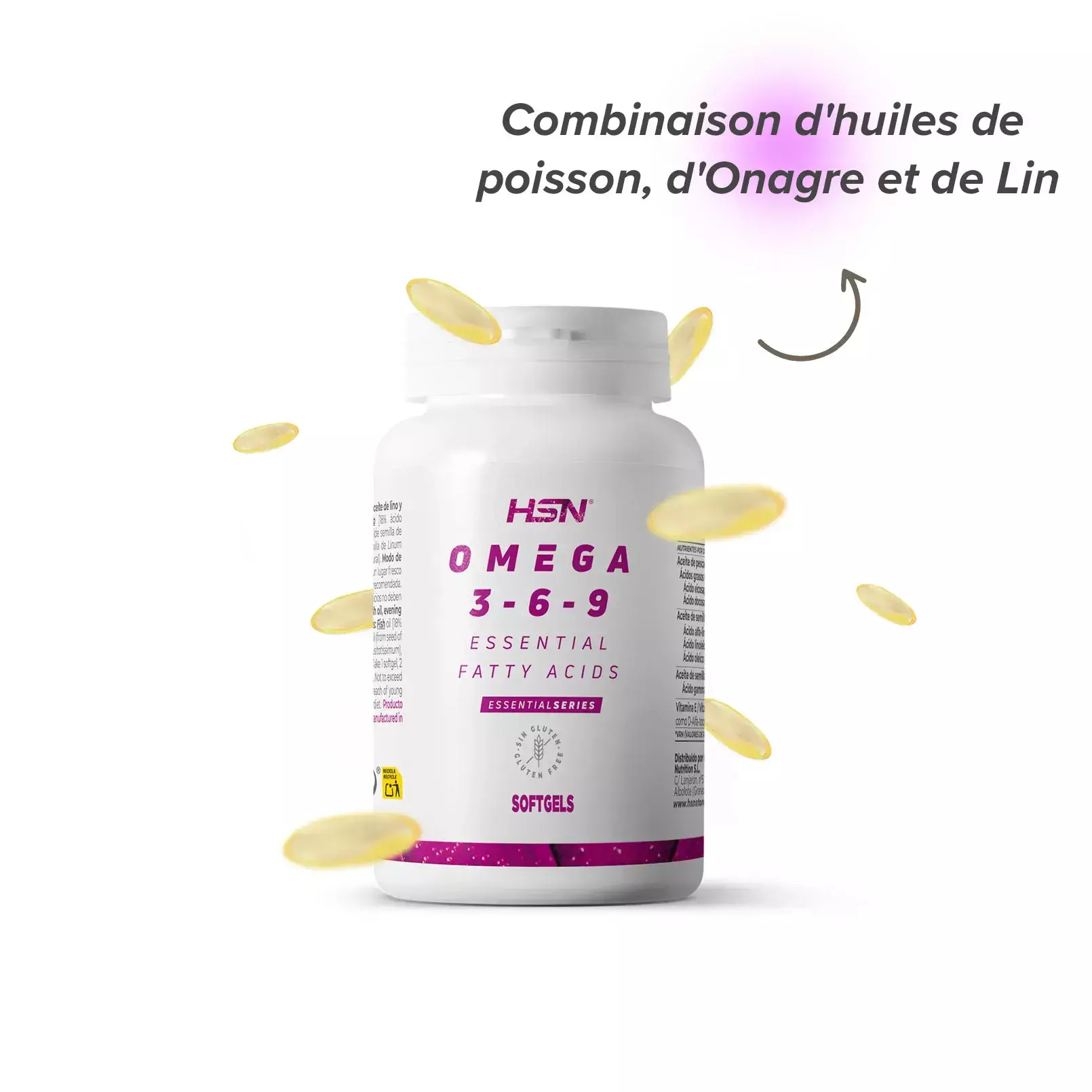Combinaison d’huiles de poisson avec lin et onagre  