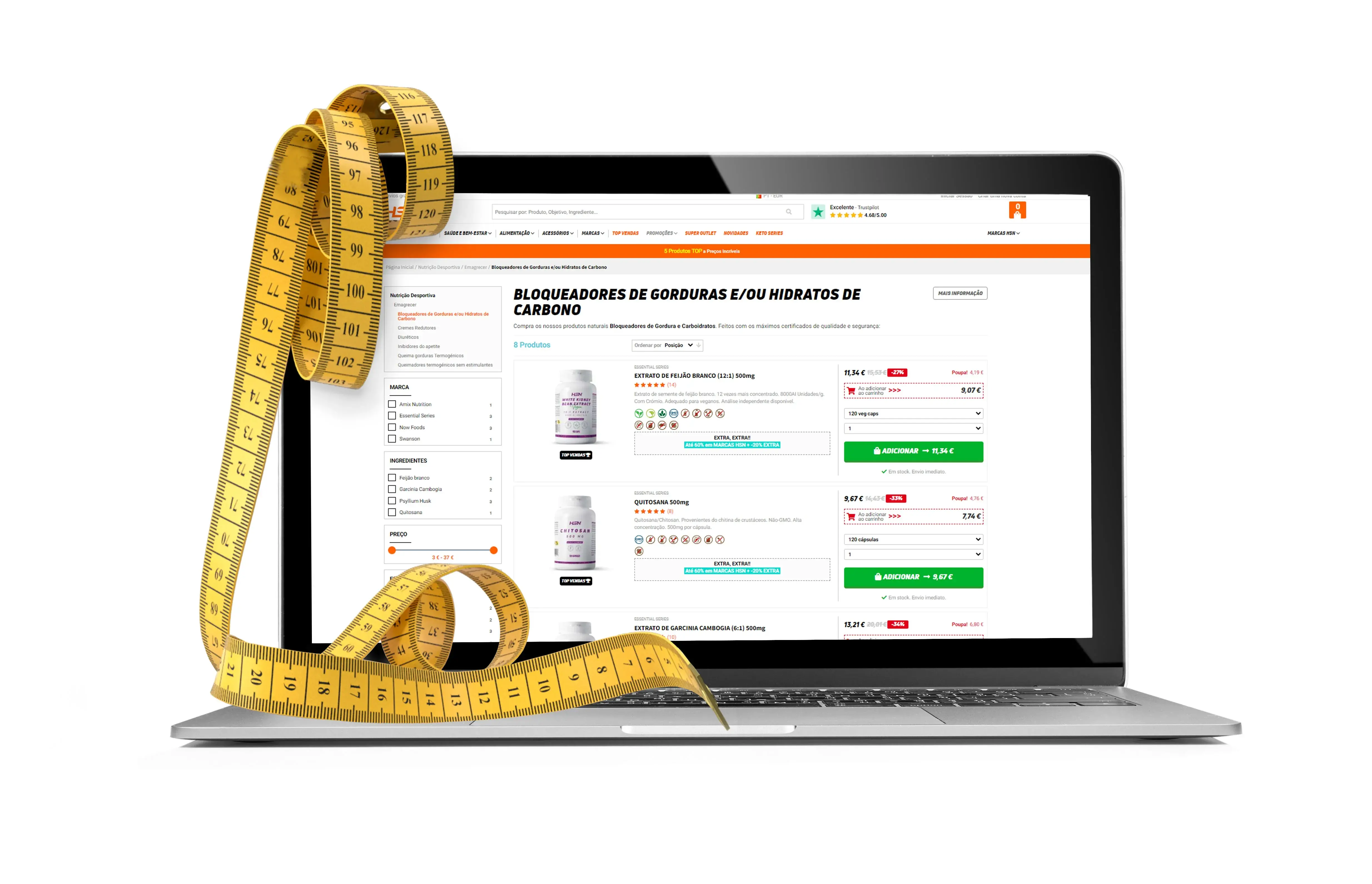 Comprar bloqueadores de gordura e carboidratos HSN