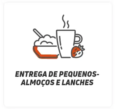 Entrega de pequenos-almoços e petiscos