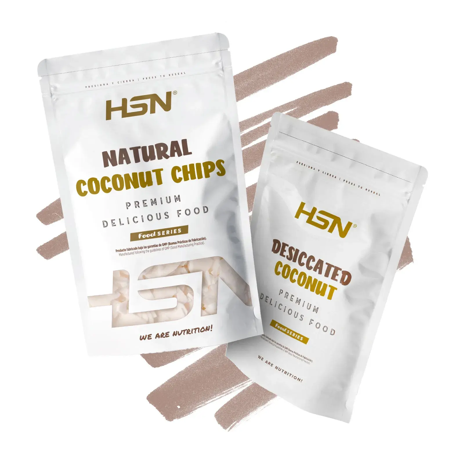 Coco rallado y chips naturales
