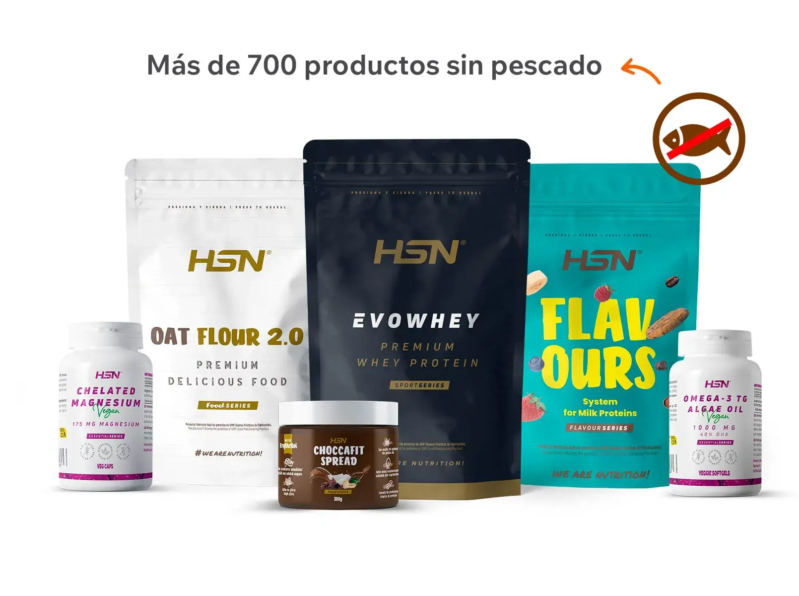 Alimentos sin pescados con vitaminas y minerales