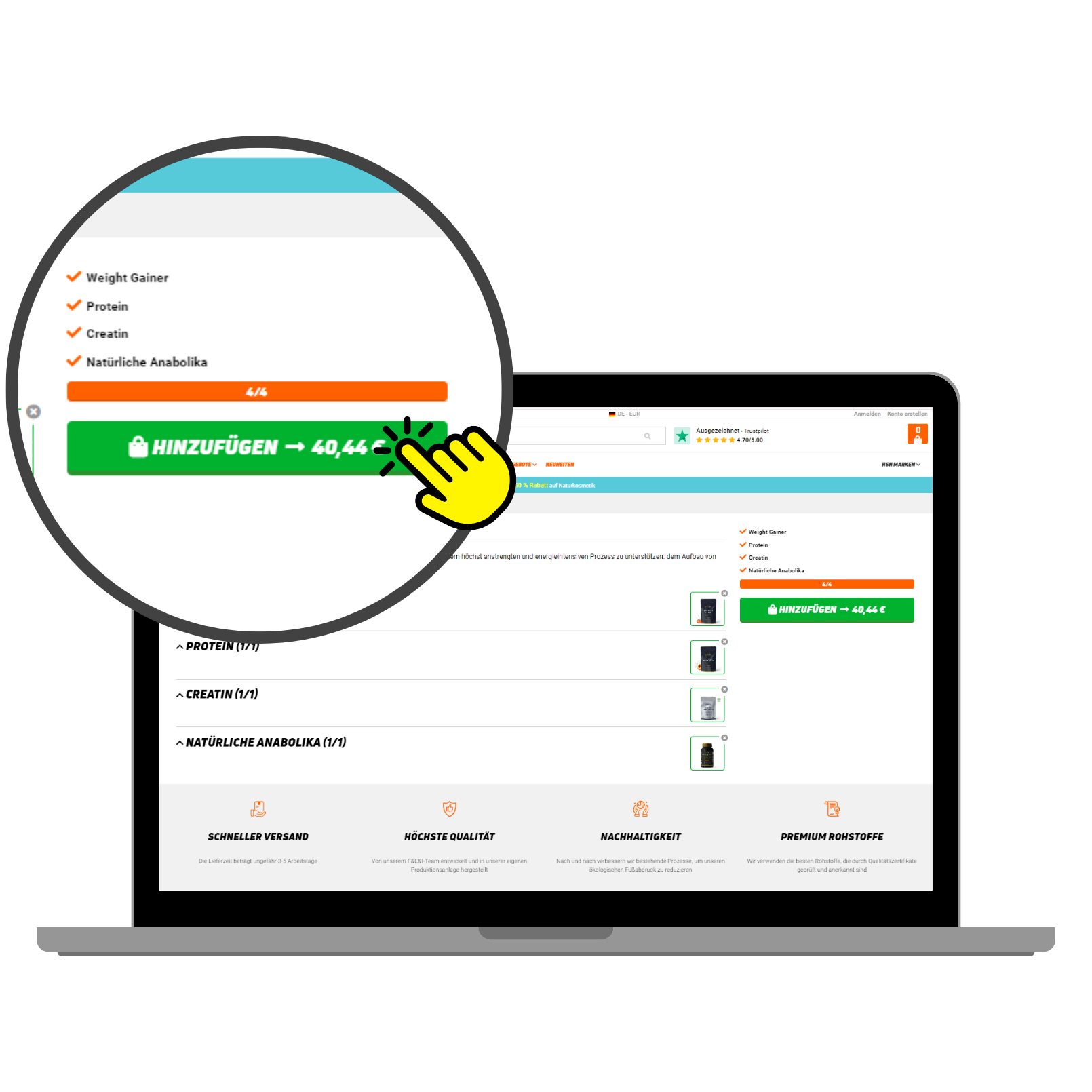 Finde das passende Pack für dein Ziel 3